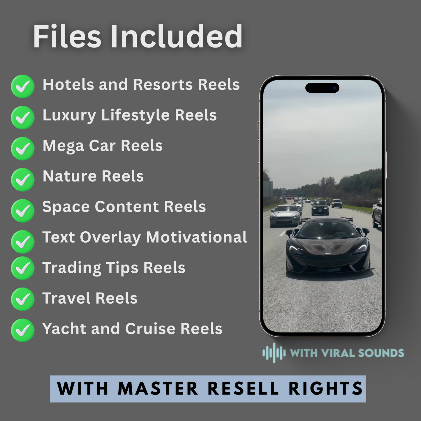 30.000+ Viral Luxury Rich Lifestyle Videos Reels | MRR & PLR |