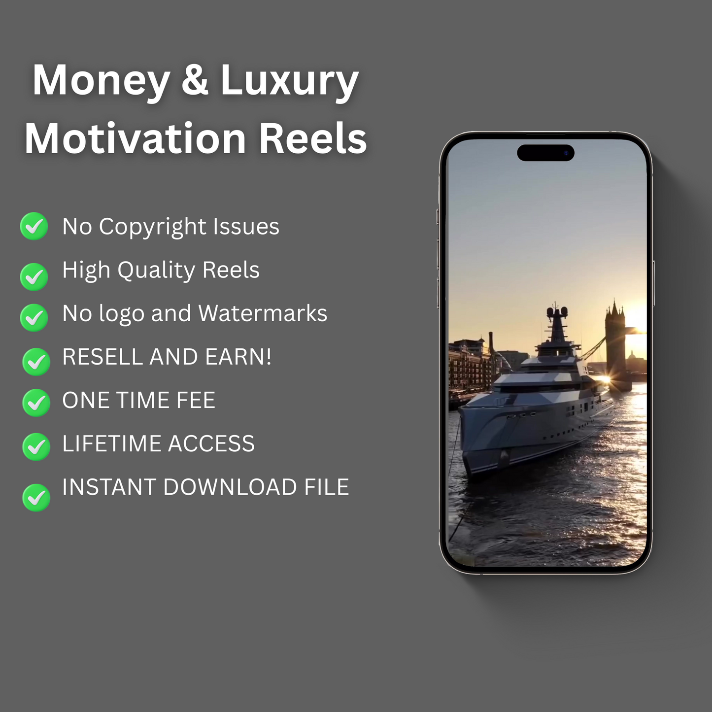 30.000+ Viral Luxury Rich Lifestyle Videos Reels | MRR & PLR |