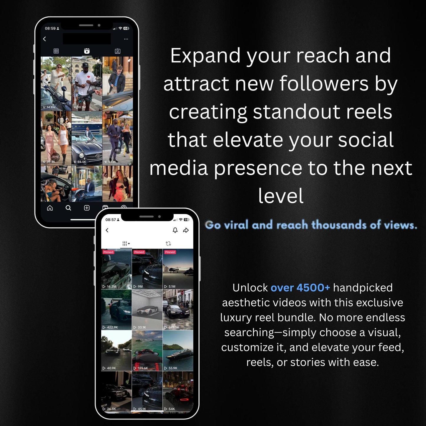 4500+ Viral Luxury Lifestyle Reels 2025 | MRR/PLR, High Quality |