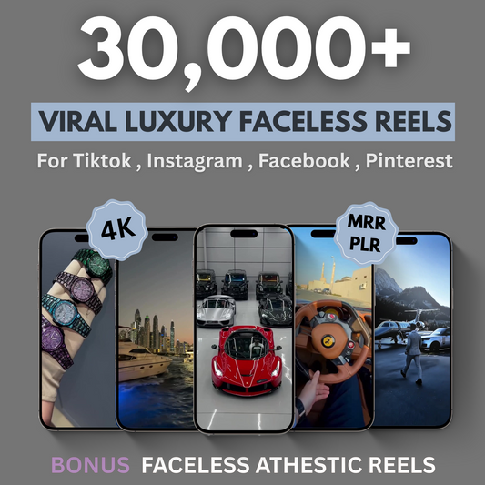 30.000+ Viral Luxury Rich Lifestyle Videos Reels | MRR & PLR |