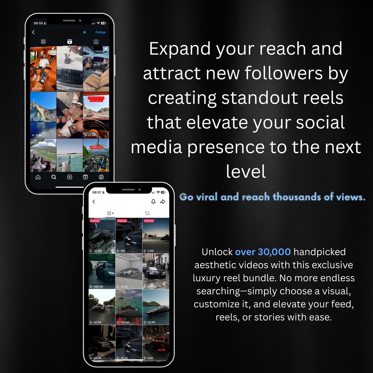 30,000+ Viral Luxury Rich Lifestyle Videos Reels | Cars, Yacht, Plane, Millionaire, TikTok, Instagram, YouTube | MRR & PLR |