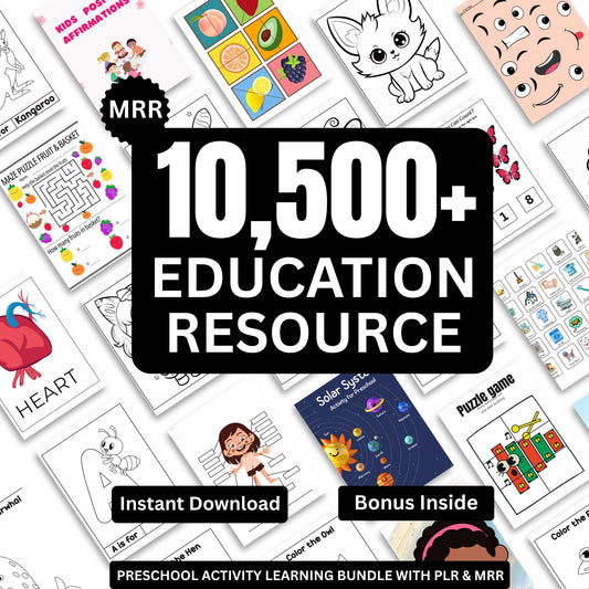 Done-for-You 10,500+ Educational Kids Resources Bundle | PLR & MRR Included |
