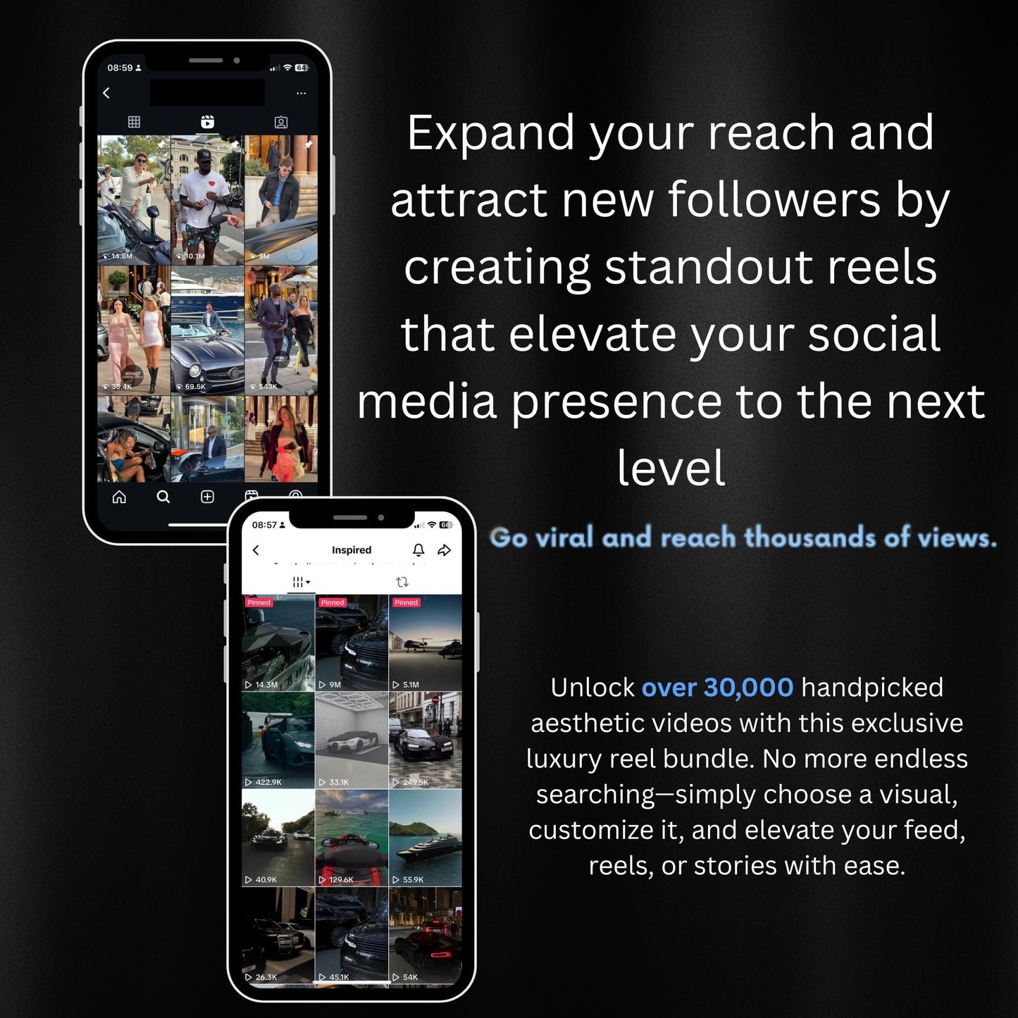 15.000+ Viral Luxury Rich Lifestyle Videos Reels | MRR PLR |
