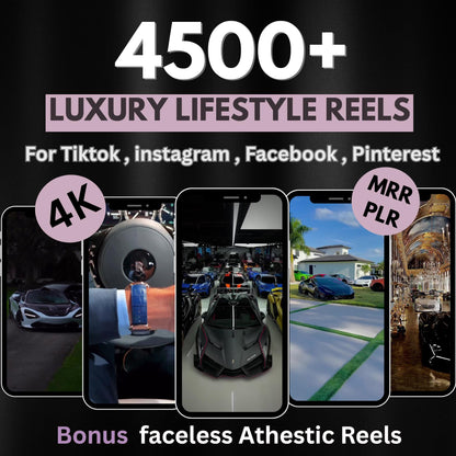 4500+ Viral Luxury Lifestyle Reels 2025 | MRR/PLR, High Quality |