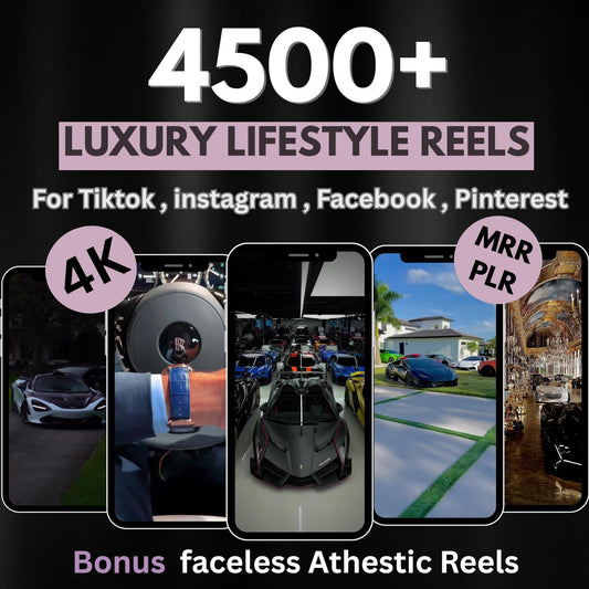 4500+ Viral Luxury Lifestyle Reels 2025 | MRR/PLR, High Quality |