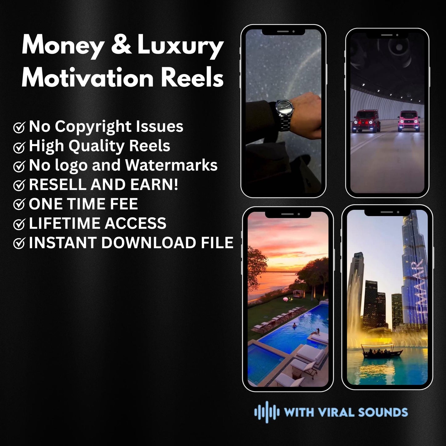 30,000+ Viral Luxury Rich Lifestyle Videos Reels | Cars, Yacht, Plane, Millionaire, TikTok, Instagram, YouTube | MRR & PLR |