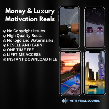 30,000+ Viral Luxury Rich Lifestyle Videos Reels | Cars, Yacht, Plane, Millionaire, TikTok, Instagram, YouTube | MRR & PLR |