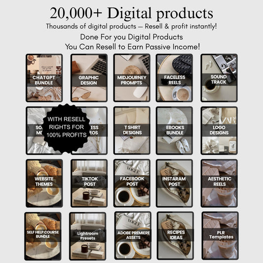 20,000+ Done-For-You Resell Digital Products Bundle | Ideal for Passive Income