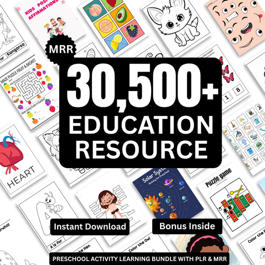 Done-for-You 30,500+ Educational Kids Resources Bundle | PLR & MRR Included |