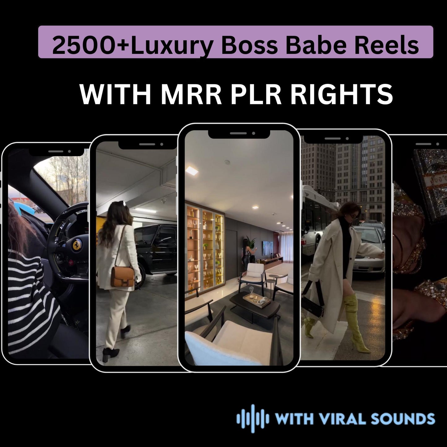2500+ Luxury Aesthetic Boss Babe Reels Bundle | Master Resell Rights & PLR Digital Products |