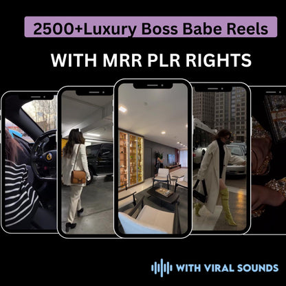 2500+ Luxury Aesthetic Boss Babe Reels Bundle | Master Resell Rights & PLR Digital Products |