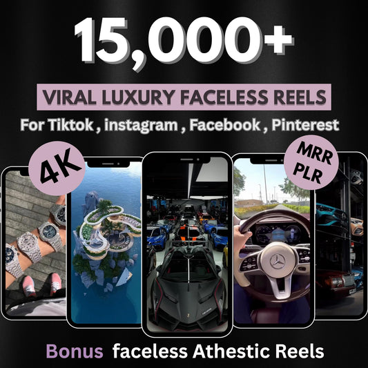 15.000+ Viral Luxury Rich Lifestyle Videos Reels | MRR PLR |