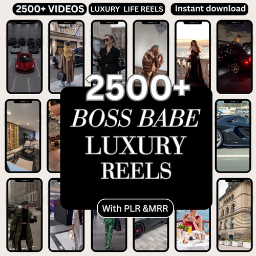 2500+ Luxury Aesthetic Boss Babe Reels Bundle | Master Resell Rights & PLR Digital Products |