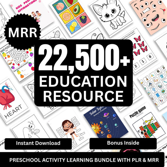 Kids Learning & Classroom Activities Bundle | Teachers Parents Worksheets For Kids | With MRR & PLR