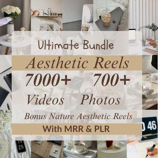 7000+ Faceless Reels &amp; Aesthetic Content Bundle | PLR + MRR |