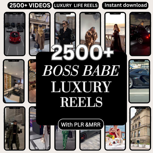 2500+ Luxury Aesthetic Boss Babe Reels Bundle, Faceless Marketing, Digital Marketing, Master Resell Rights, PLR Digital Products, PLR MRR